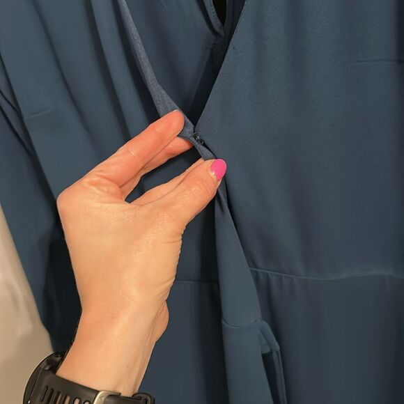 Lush Blue Ceramic Wrap Style Dress - Picture 7 of 10